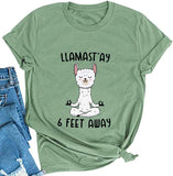 Llamast'ay 6 Feet AwayT-Shirt for Women Cute Llama Graphic Shirt