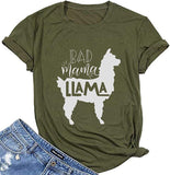 Women Bad Mama Llama Funny T-Shirt