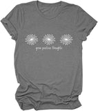 Grow Positive Thoughts Tees Women Self Care Gift Wildflower Plants T-Shirt
