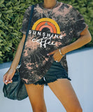 Women Sunshine and Coffee Rainbows T-Shirt
