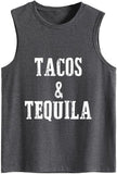 Tacos and Tequila Tank Tops Women Graphic Drinking Shirt