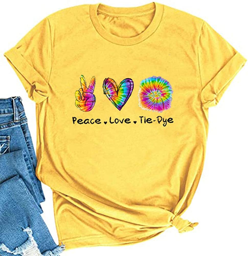 Peace Love The Dye T-Shirt for Women Hippie Shirt