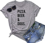 Women Pizza Beer & Dogs T-Shirt
