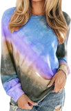 Women Tie Dye Long Sleeve Blouse Multi Color Shirt