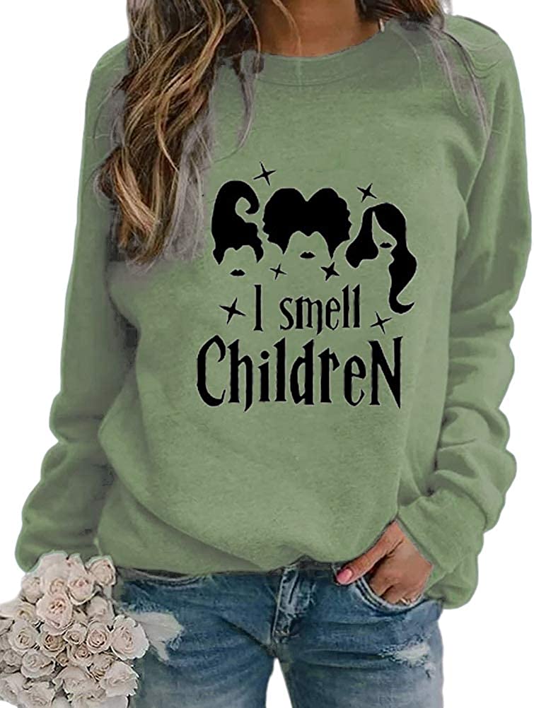 Women Long Sleeve I Smell Children Sweatshirt Hocus Pocus Shirt