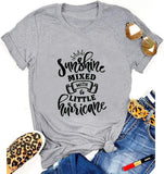 Women Sunshine Mixed with A Little Hurricane T-Shirt Sunshine Shirt