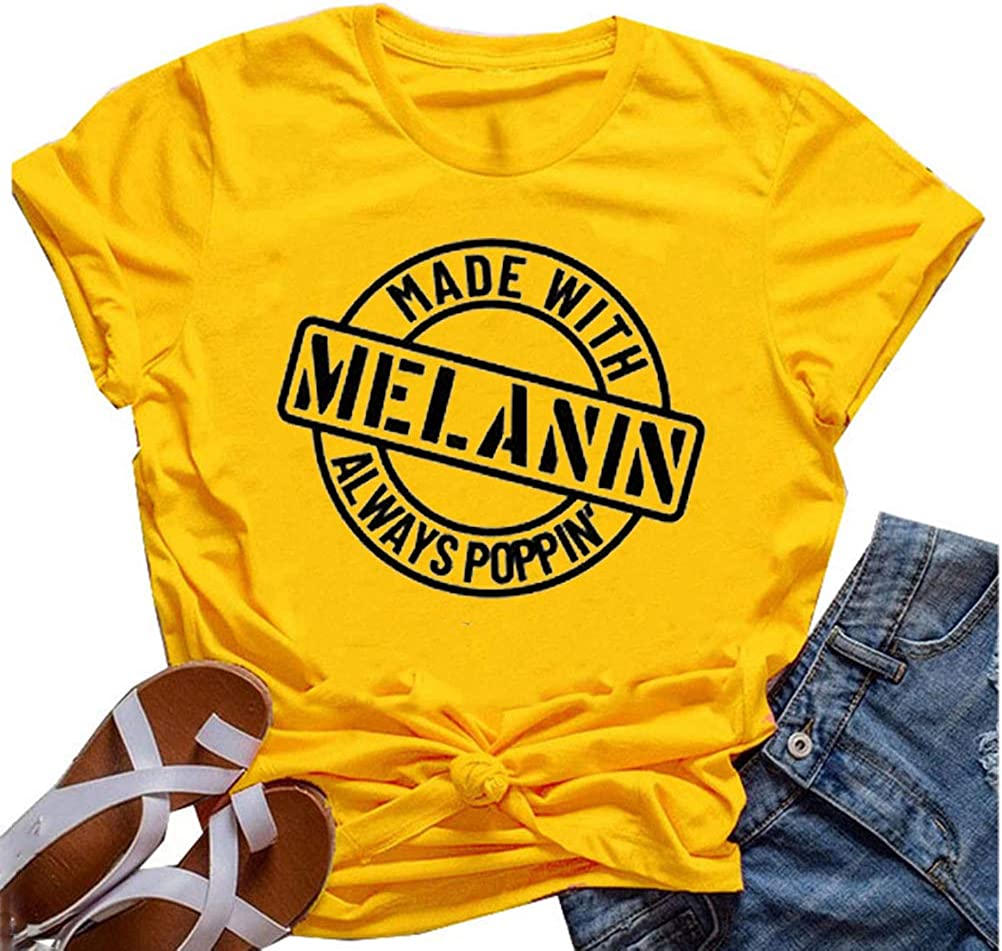 Women Melanin Graphic T-Shirt Afro Woman T-Shirt