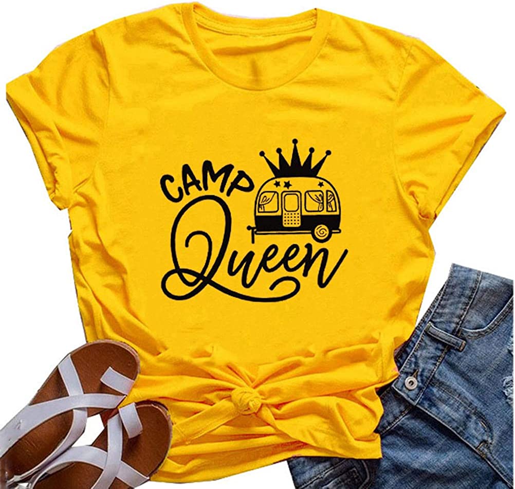 Women Camp Queen T-Shirt Camping Shirt