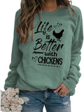 Chicken Lovers Sweatshirt Damen Das Leben ist besser mit Hühnern Shirt