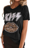 Women Kiss Leopard Lips T-Shirt