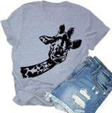 Women Fun Animal Graphic T-Shirt Giraffe Tee