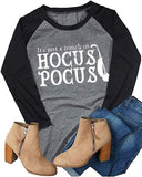 It's Just A Bunch of Hocus Pocus Women 3/4 Sleeve Blouse Halloween Shirt
