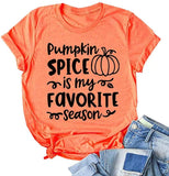 Women Pumpkin Spice is My Favorite Season T-Shirt Fall Shirt