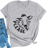 Women Heifer Please T-Shirt Cute Cow Shirt
