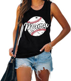 Baseball Mama Tank Shirt for Women Graphic Mama Shirt Casual Summer Sleeveless Shirt