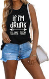 If I'm Drunk Blame Them Funny Drinking Tank Top Day Drinking Shirt Novelty Shirt for Women