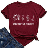 Women Grow Positive Thoughts T-Shirt Graphic Shirt