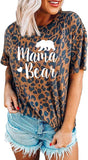 Women Leopard Mama Bear T-Shirt Leopard Shirt