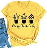 Women Crazy Plant Lady Graphic T-Shirt
