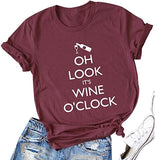 Women Oh Look It's Wine O'clock T-Shirt Wine Shirt