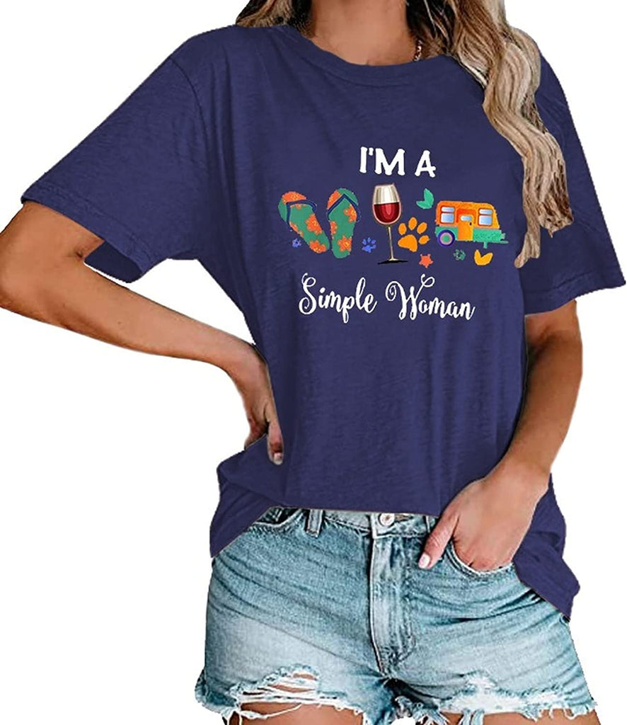 Women I'm A Simple Woman T-Shirt Campers Life Shirt