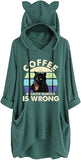 Women Coffee Because Murder Is Wrong Shirt with Pockets