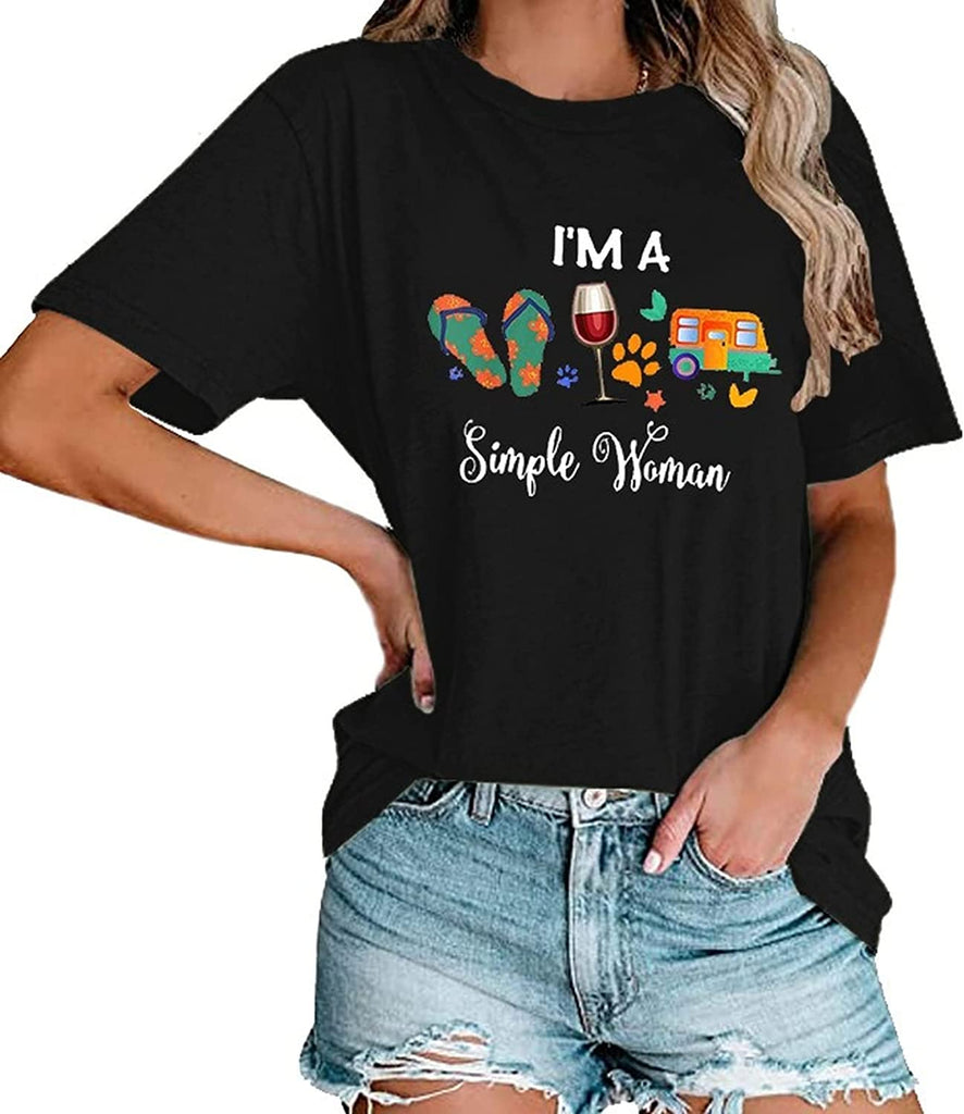 Women I'm A Simple Woman T-Shirt Campers Life Shirt