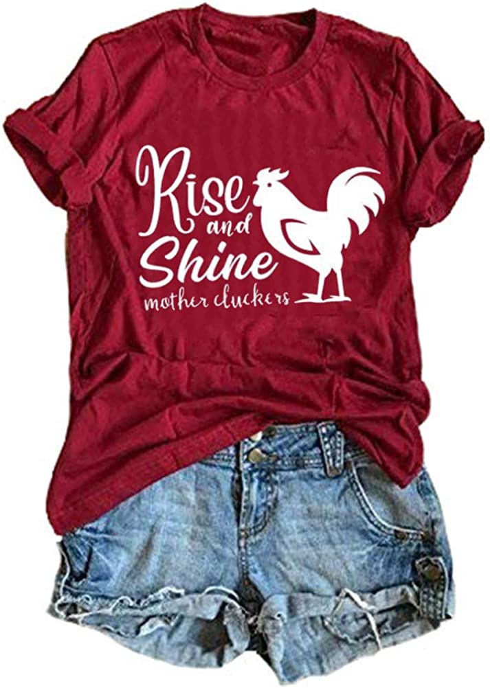 Women Rise and Shine Mother Cluckers Cute T-Shirt