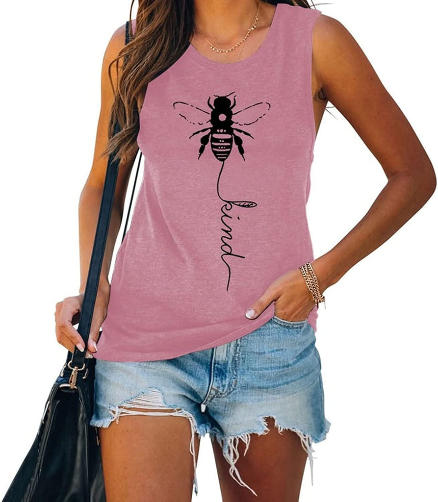Bee Kind Tank Tops for Women Inspirational Mom Shirt