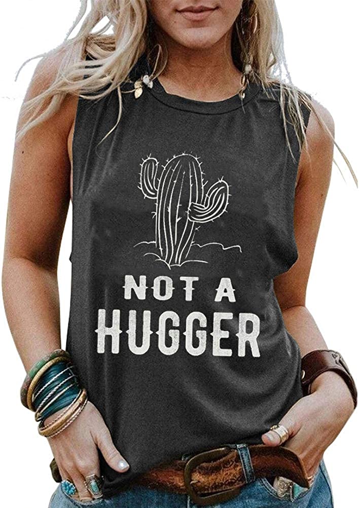 Women Not A Hugger T-Shirt Cactus Shirt