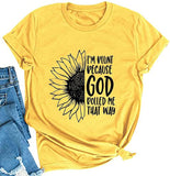 Women I'm Blunt Because God Rolled Me That Way T-Shirt Sunflower Shirt