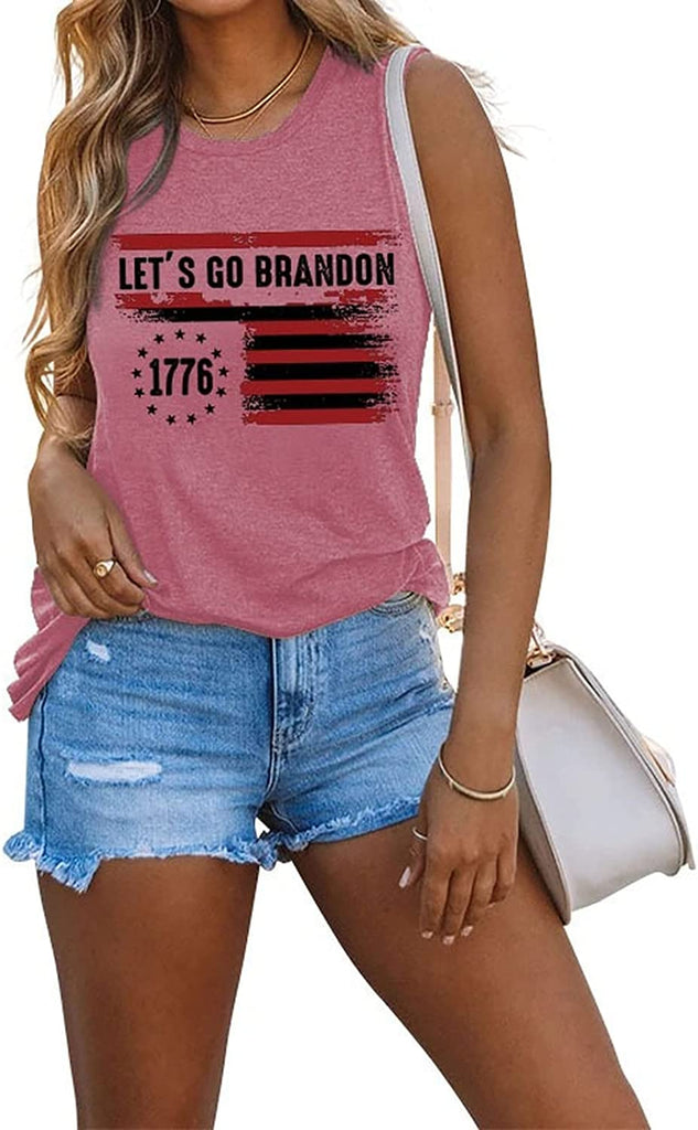 Women Let's Go Brandon Tank Tops Republican Gifts Tees Shirt