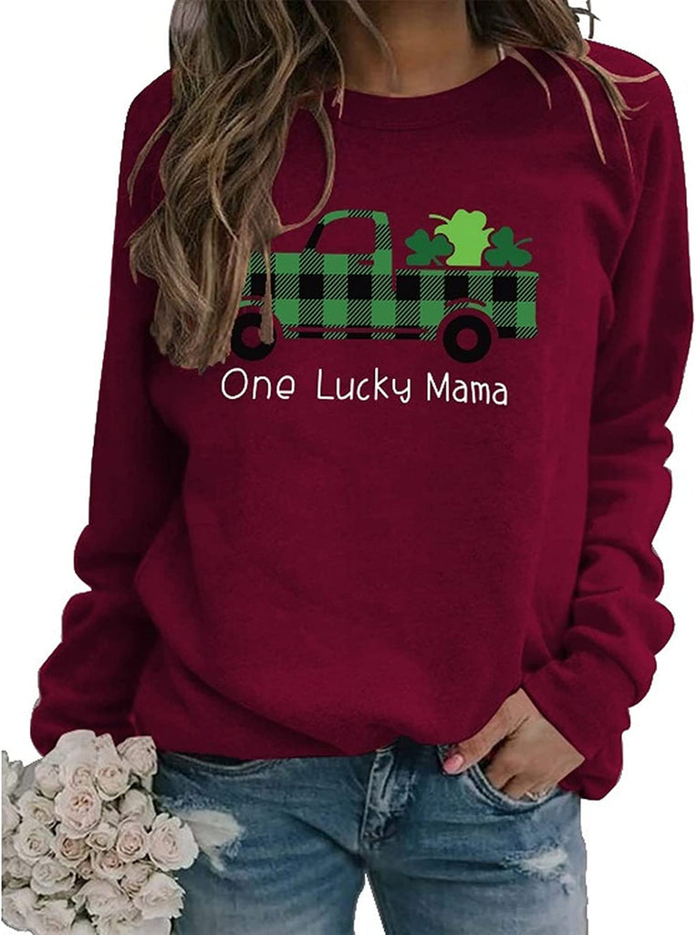 One Lucky Mama Sweatshirt Women St. Patrick's Day Tops