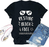 Women Resting Beach Face Gift T-Shirt