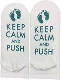 Women Keep Calm And Push Funny Socks
