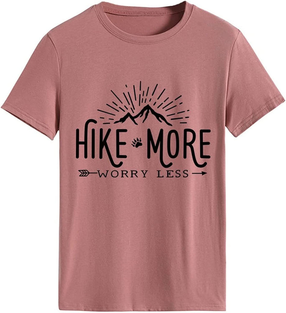 Adventure Tshirt for Women Hike More Worry Less Tees Tops