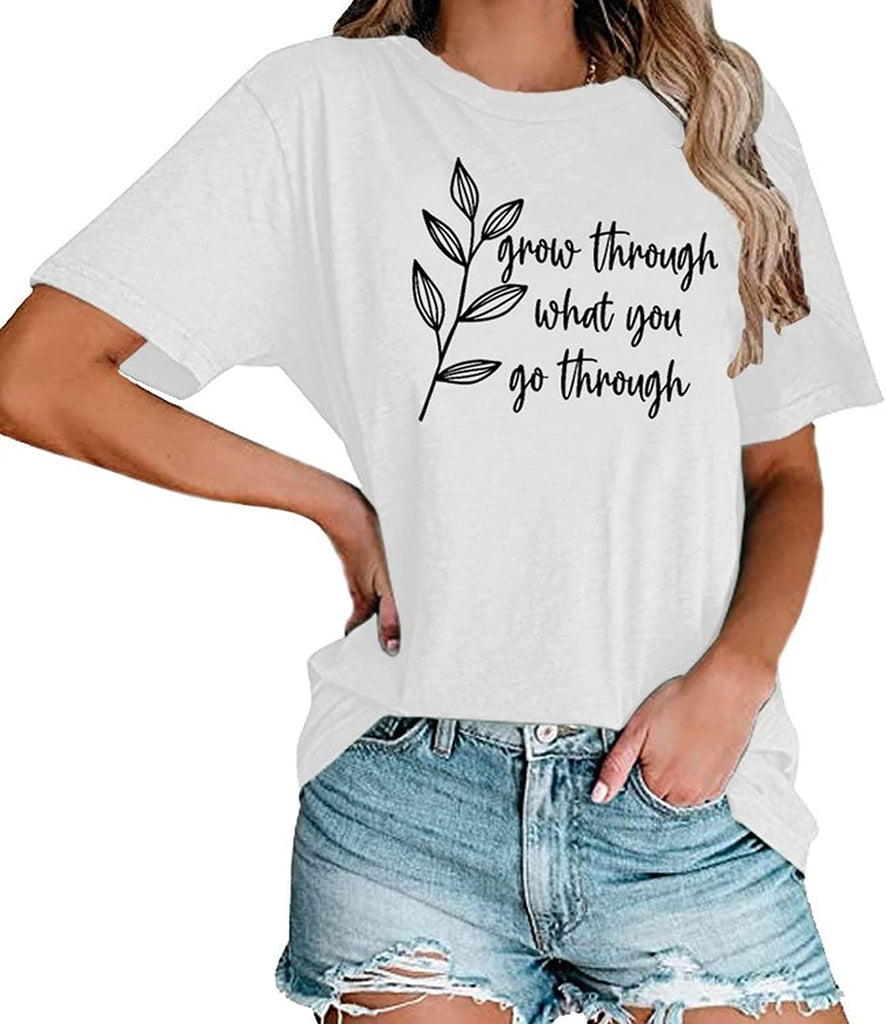 Women Grow Through What You Go Through Shirt Plant Lady T-Shirt