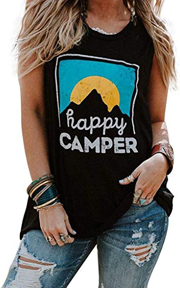 Women Happy Camper Tank Top