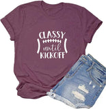 Football Shirt for Women Classy Until Kickoff Graphic T Shirt