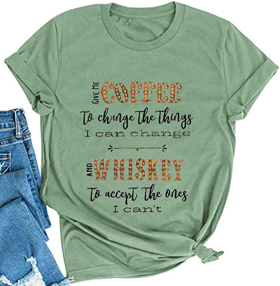 Women Coffee and Whiskey T-Shirt Women Graphic Shirt