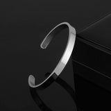 Womens Open Cuff Bracelets Stainless Steel Friendship Arm Jewelry Personalized Engrave Name Date for Mom Girls 6mm