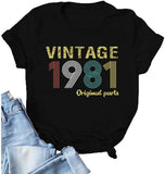 Women Vintage 1981 T-Shirt 40th Birthday Gift Vintage Birthday T-Shirt