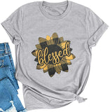 Women Blessed Sunflower T-Shirt