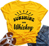 Women Sunshine and Whiskey T-Shirt Graphic T-Shirt