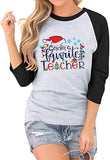 Teacher Christmas Shirt Women Santa's Favorite Teacher Funny Christmas Blouse