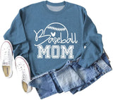 Women Baseball Mom Sweatshirt Sports Mom Gift Long Sleeve Shirt