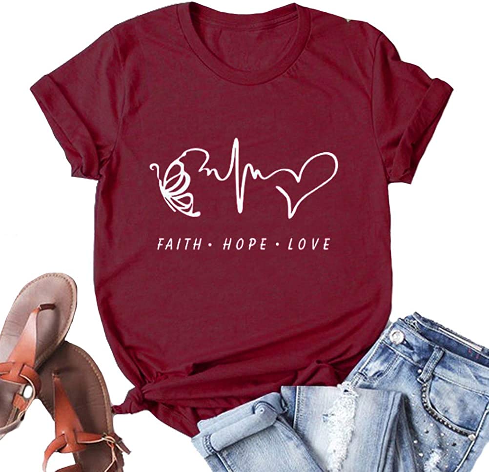 Women Faith Hope Love T-Shirt Christian T-Shirt