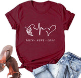Women Faith Hope Love T-Shirt Christian T-Shirt