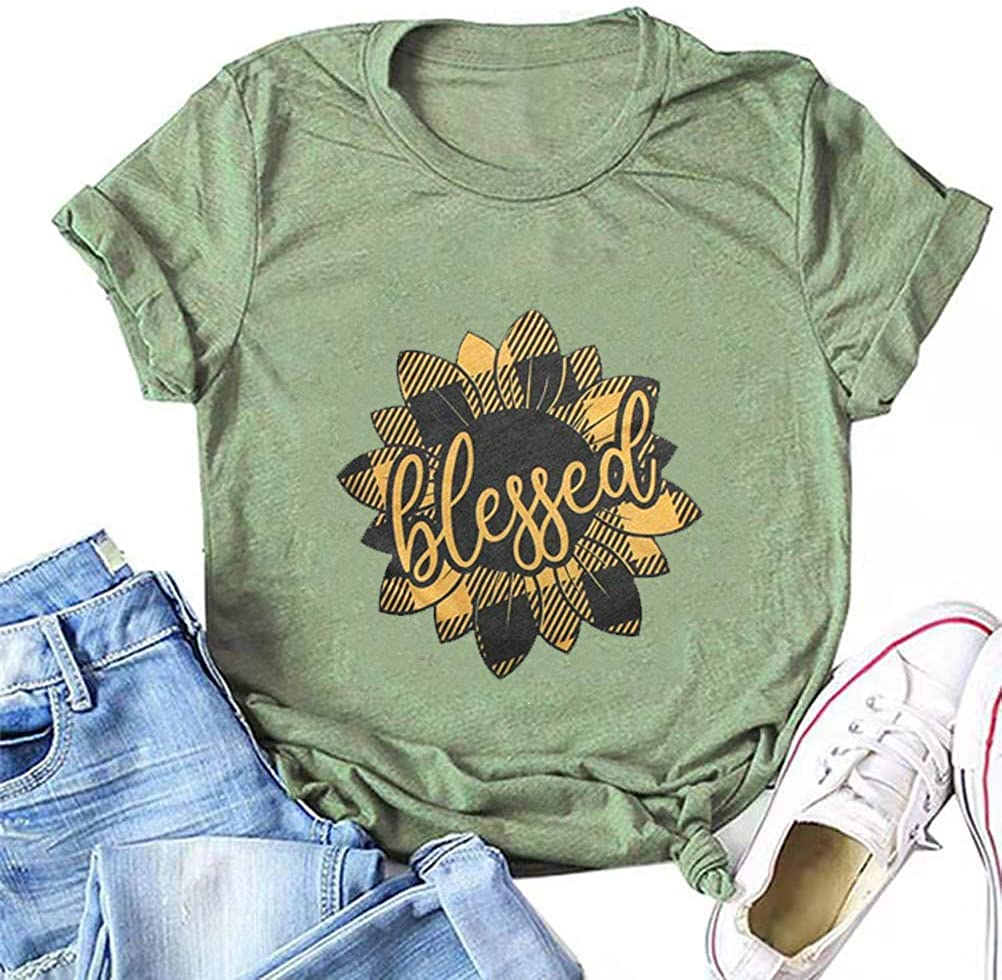 Women Blessed Sunflower T-Shirt