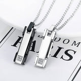 Couples Stainless Steel Pendant Necklace Personalized Matching Necklaces Set for Couple with Name Lettering Date Engraved